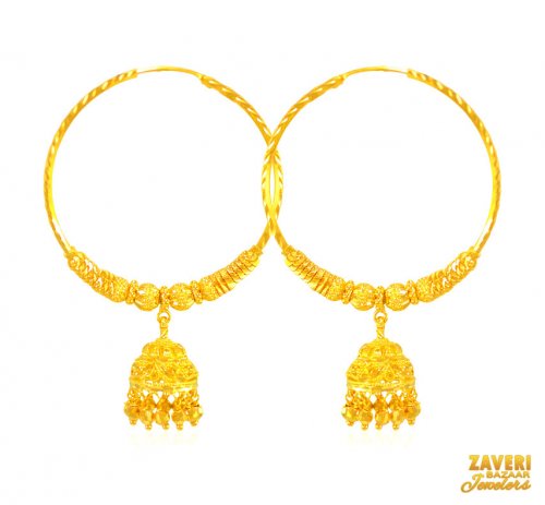 22 Karat Gold Hoop Earrings  