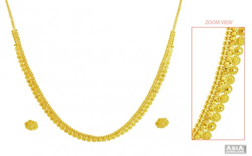 22K Gold Necklace and Earrings designed 
