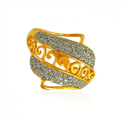 22 Karat Gold CZ Ladies Ring 