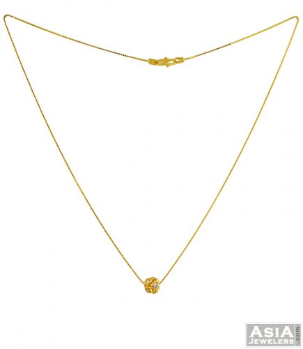 22Kt Gold Fancy CZ Ball Chain  