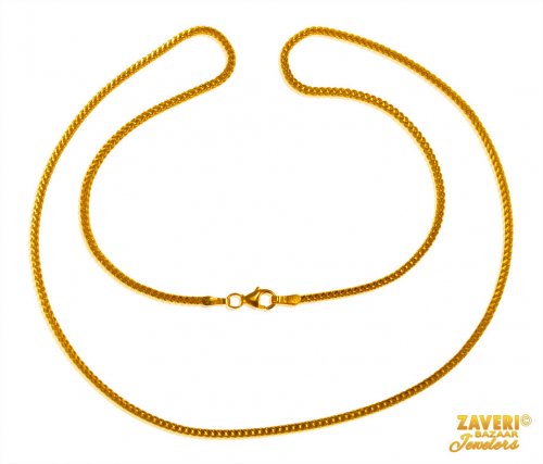 22 kt Gold Simple Box Chain (18 in) 