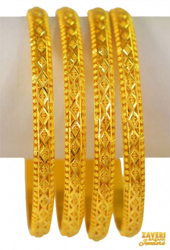 22k Gold Filigree Bangles(set of 2) 