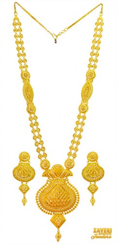 22k Gold Long Necklace Set 