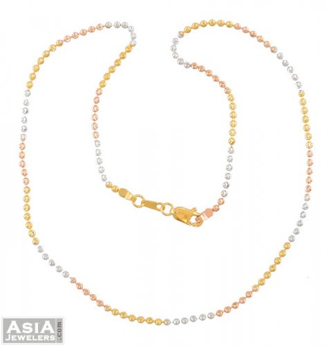Gold 3 tone chain - AjCh51967 - 22K 