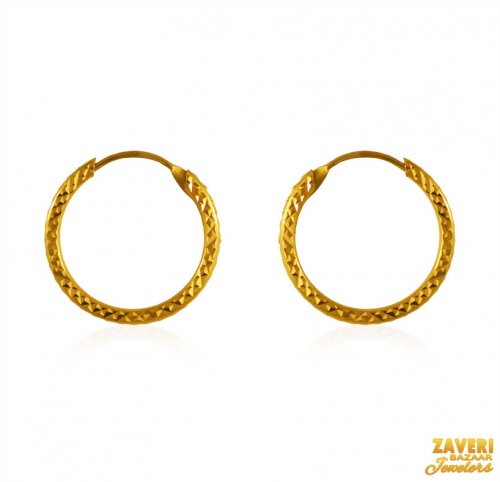 22 kt  Gold Hoop Earrings  