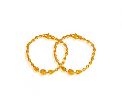 Plain Gold Beads Baby Bracelet 22K 