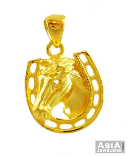 22K Gold Horse Pendant 