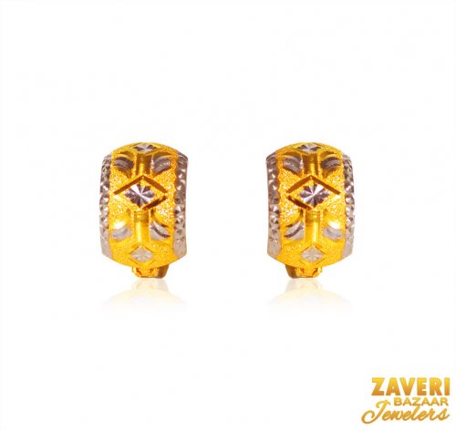 22kt Gold Two Tone Earrings 