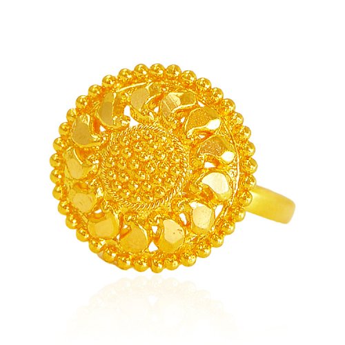 22 Karat Gold Filigree Ring - AjRi62727 - 22Kt Gold ring for ladies is ...