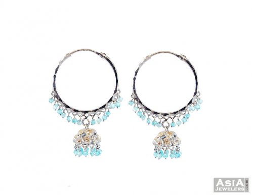22k Indian White Gold Plated Hoops 