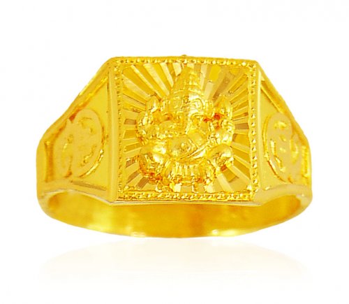 22kt Gold Mens Ring - AjRi62671 - 22Kt Gold Mens Ring is engraved with ...