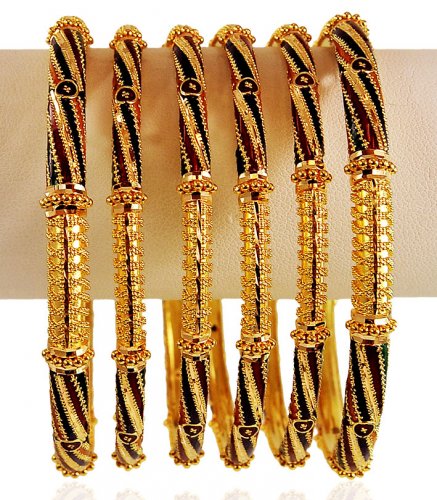 Meena 22 Karat Gold Bangles Set  