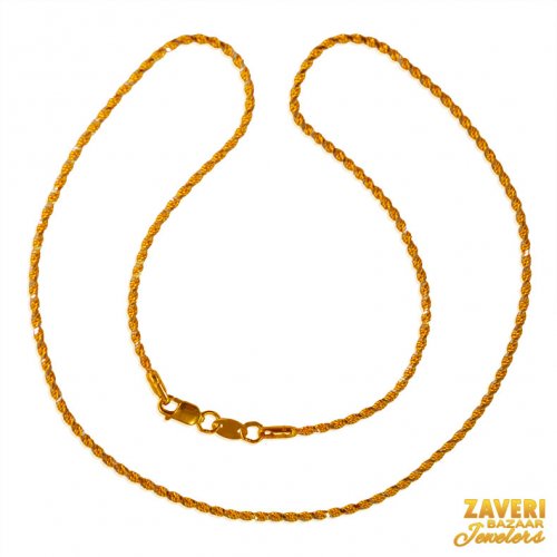 22kt Gold Fancy Rope Chain (20 Inc) 