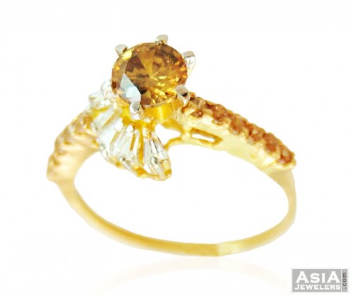FAncy Gold RIng with CZ 