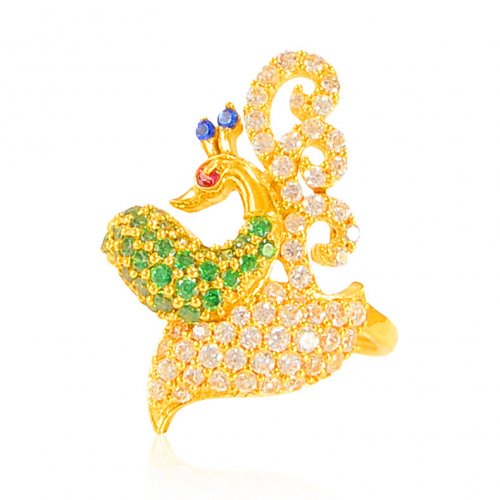 22k Gold Traditional Peacock Ring 