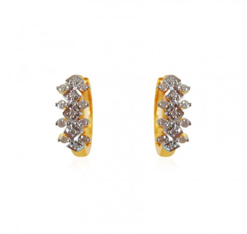 18K Clip on Diamond Earrings 