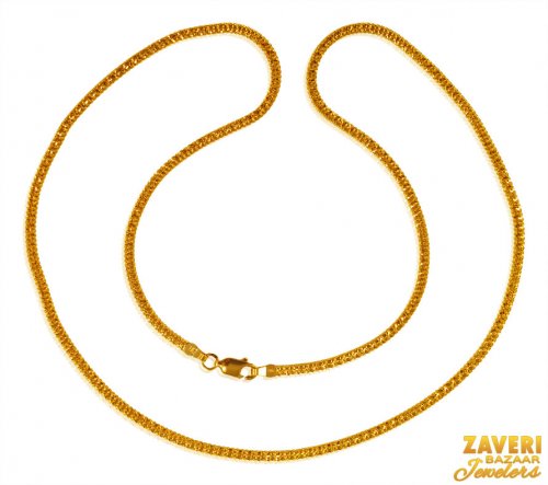 22 Karat Yellow Gold Flat Chain 