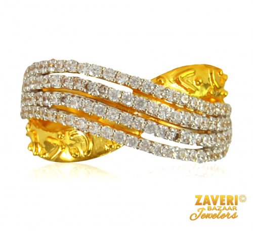 22 Kt Gold CZ Ring 
