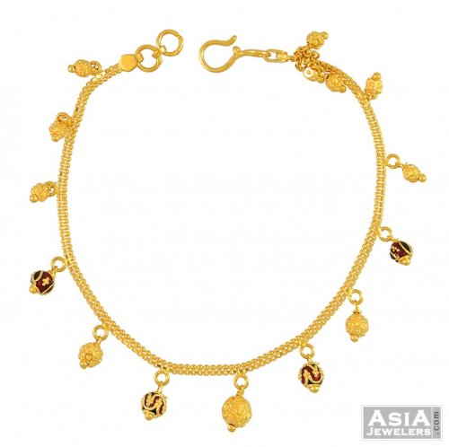 22K Gold Laxmi Coin Charm Bracelet  Raj Jewels