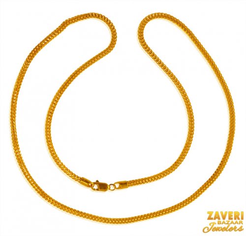 22K Yellow Gold FoxTail Chain 22in 