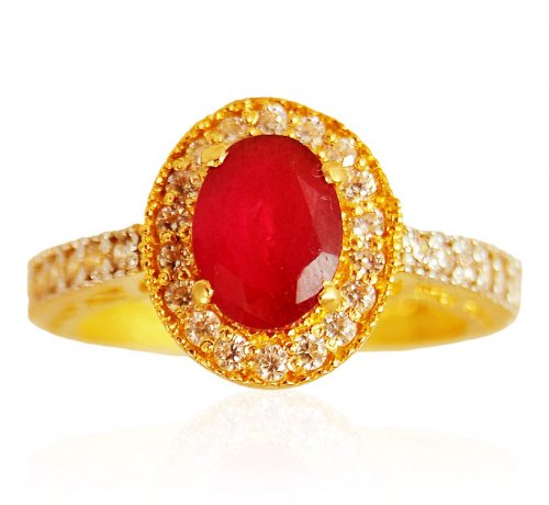 22K  Gold  Ruby Stone Ring 