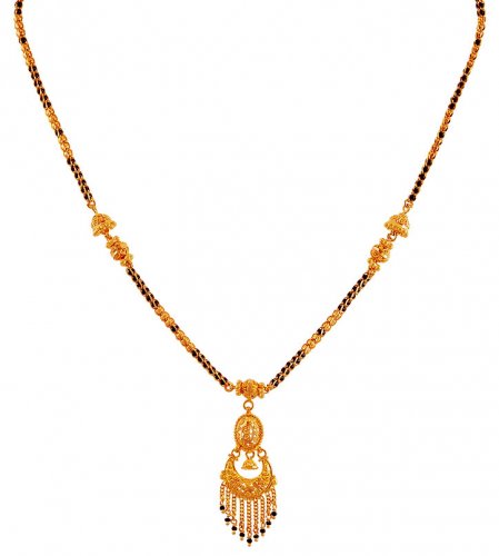 Indian Mangalsutra In 22k Gold - AjCh60426 - 22K Gold Indian ...