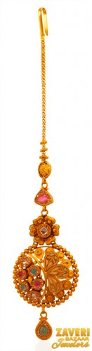 22Kt Gold Antique Maang Tikka 