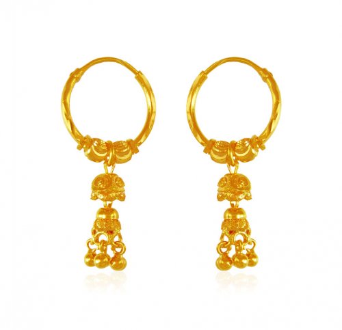 22 Karat Gold Bali Earrings Ajer63669 22 Karat Gold Hoopbali Earrings Are Designed With 0946