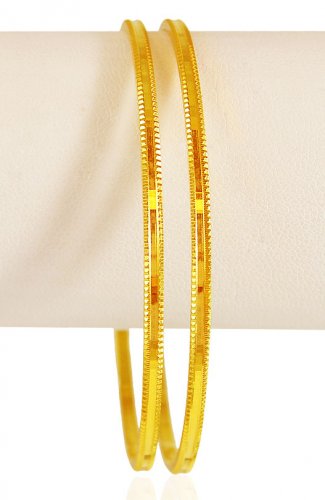 22KT Gold Laser Bangles (2 PC) 