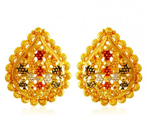 22kt Gold Tri color Earring 