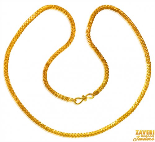 22K Gold Fox Tail Chain for Men 