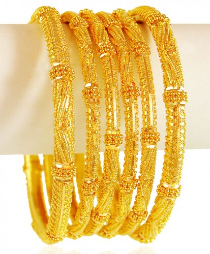 22 Karat Gold Bangles Set  