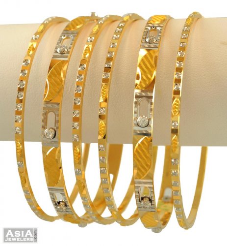 22K Yellow Gold Bangle Set of 6