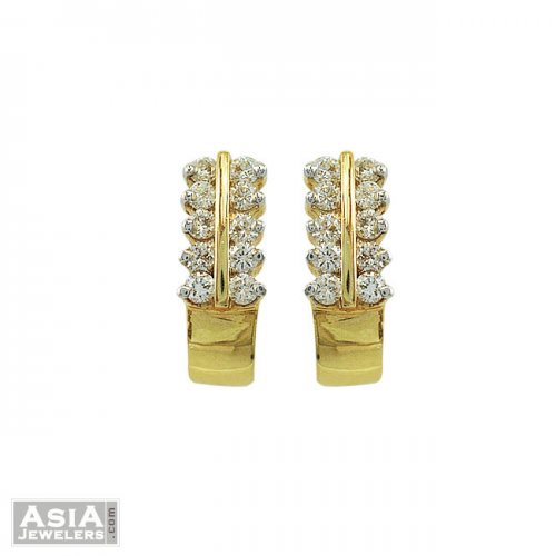 18K Gold Diamond Earrings  