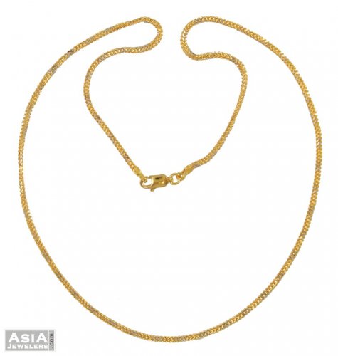 Two Tone Foxtail Chain (22 Karat) - AjCh54817 - 22Kt Gold two tone ...