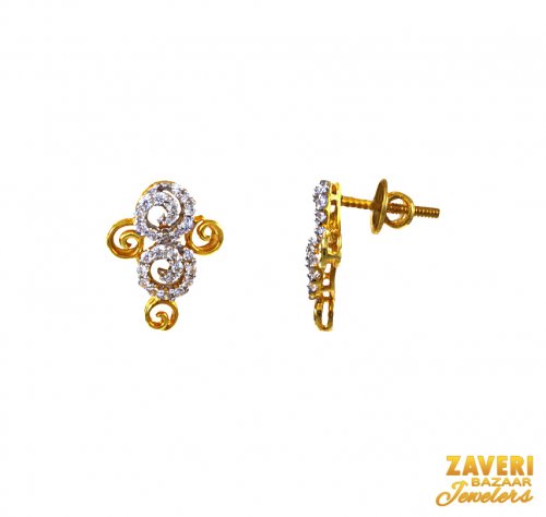 22Kt Gold CZ Fancy Earrings 