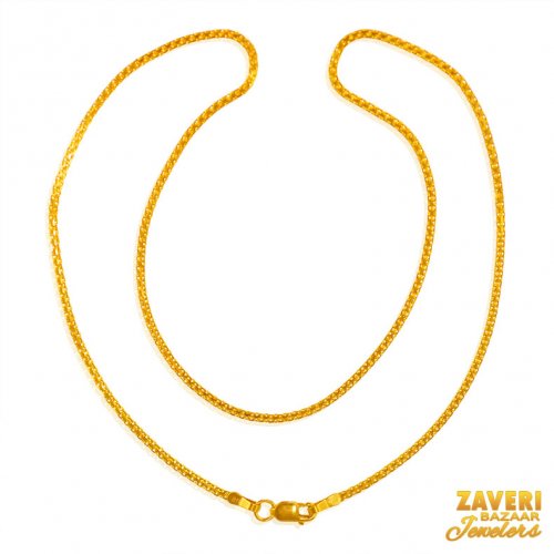  22 Karat Gold Plain chain (16 In) 