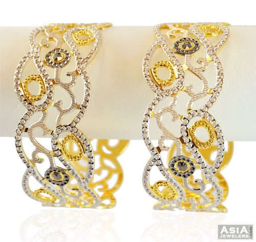 22K Yellow Gold Bracelet with Stunning Rhodium Look