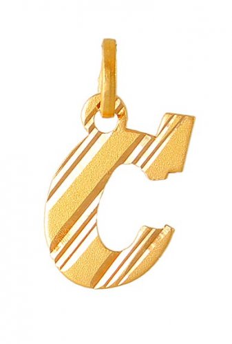 Gold (C) Initial Pendant 