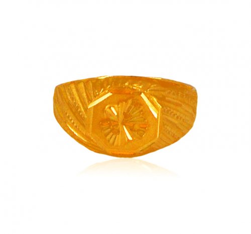 22K Mens Religious Ring with Om 