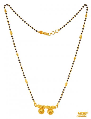22K Gold Black Beads Mangalsutra  