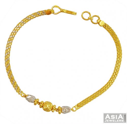 22K Indian Gold Ladies Bracelet - AjBr57001 - 22K Indian Gold Ladies ...