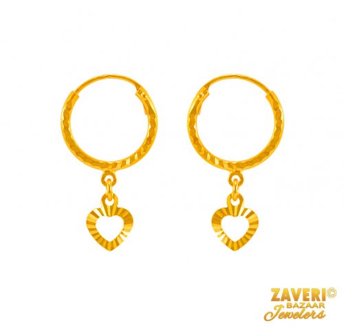 22K Gold Bali Earring   