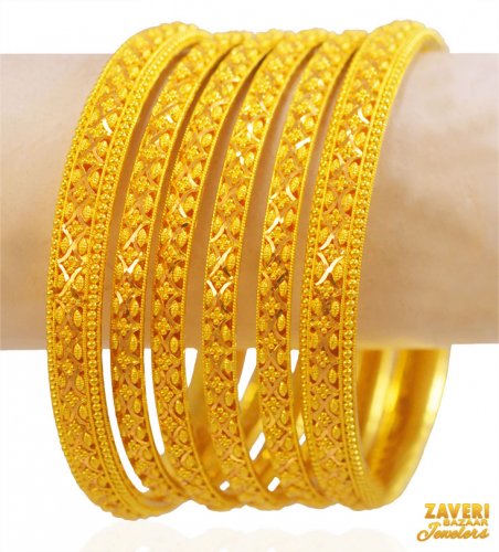 22Kt Gold Bangles Set (6Pc) 