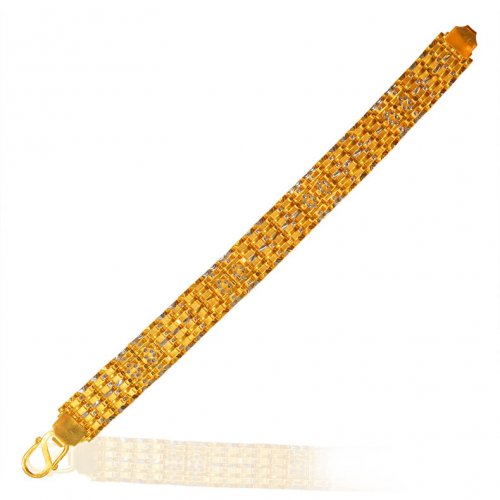 Fancy Mens Wide Bracelet Gold 22k 