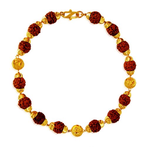 22K Rudraksha Gold Mens Bracelet AjBr62941 22k gold Indian style