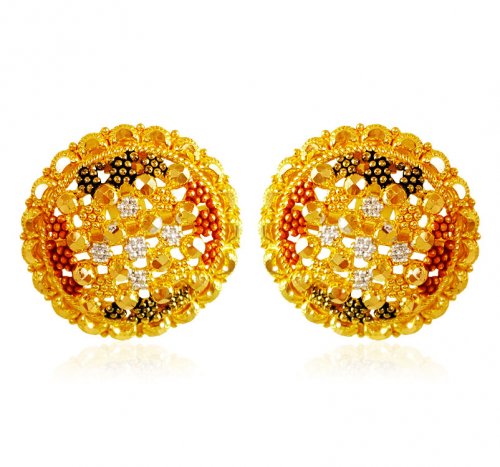 22Karat Gold Tri color Earring 