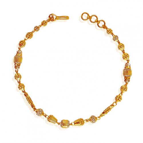 22 Karat Gold Two Tone Bracelet - AjBr62232 - 22K Gold bracelet is ...