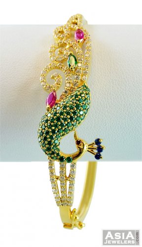 Designer 22K Gold Peacock Bangle  