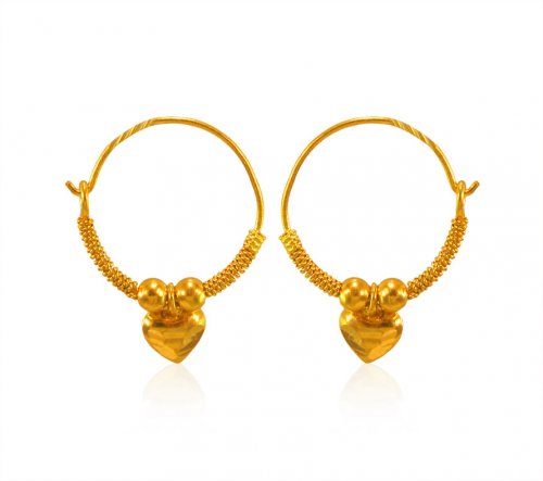 22Kt Gold Hoops (KIDS) - AjEr64835 - 22 Karat gold hoop earrings for ...